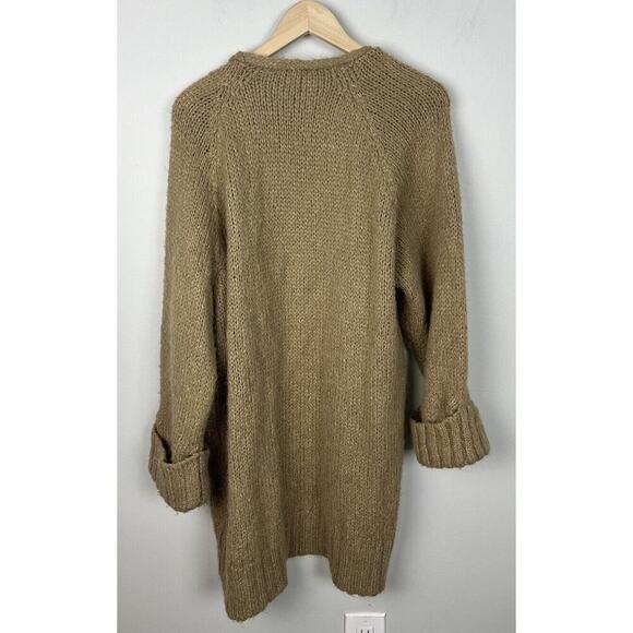 Zara Brown Knit Wool Blend Long Cardigan Size Small Long Sleeves Women’s - Picture 2 of 5